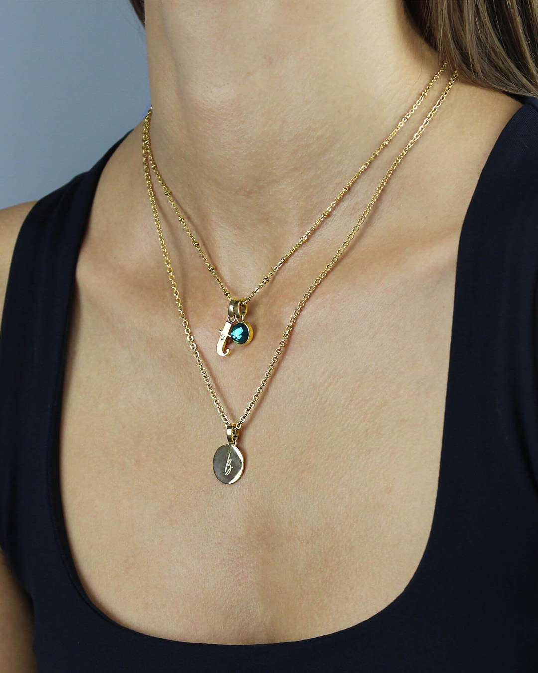May Birthstone Friendship Dainty Signature Pendant, Gold