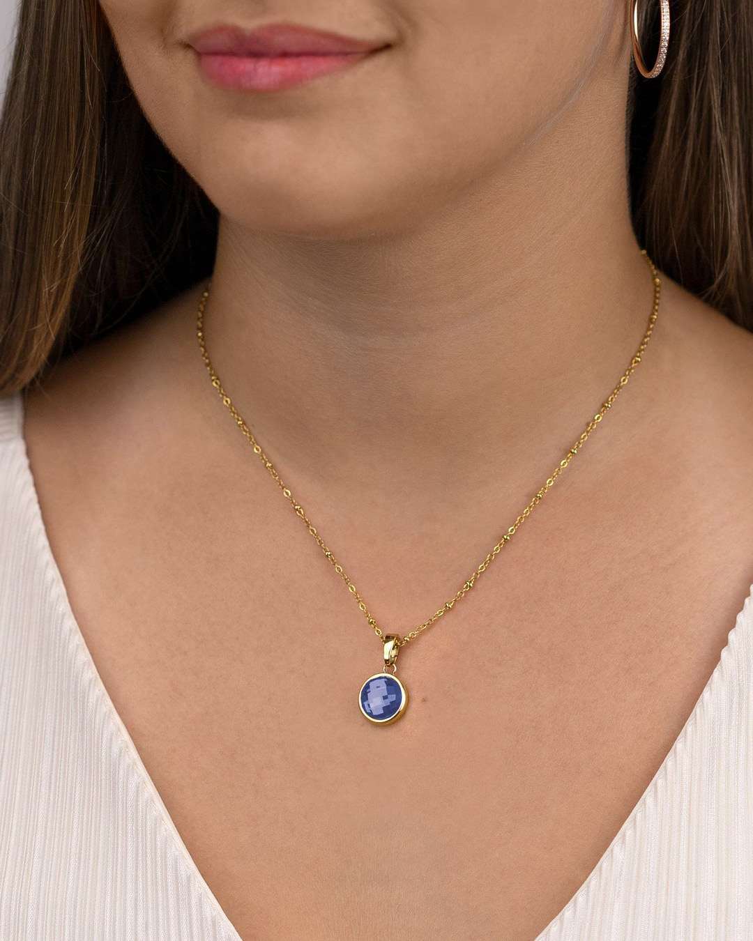December Signature Birthstone Necklace Set, Gold
