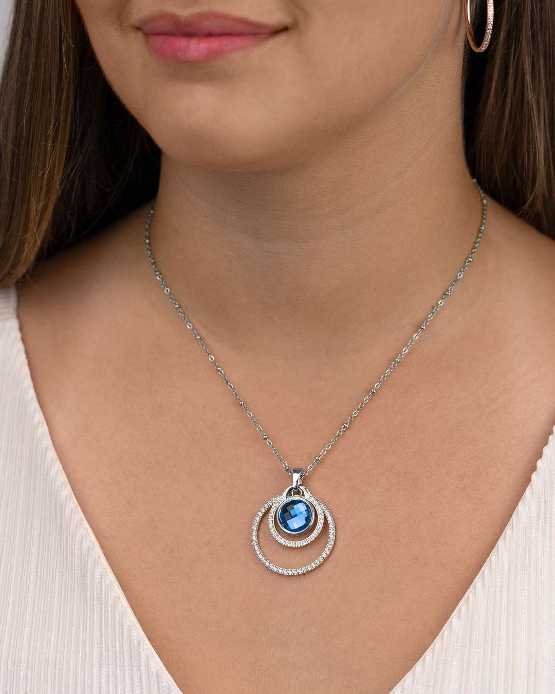 September Birthstone Wisdom Signature Pendant, Silver