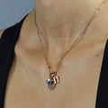 December Uniqueness Dainty Signature Birthstone Necklace Set, Silver