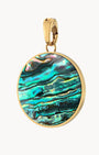 Fearlessness Stone Abalone Shell Signature Statement Pendant, Gold