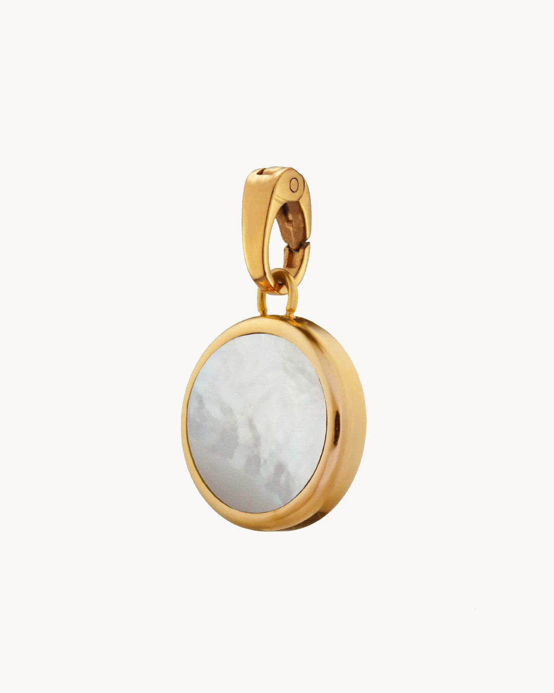 Protection Stone Mother Pearl Signature Pendant, Gold