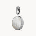 Protection Stone Mother Pearl Signature Pendant, Silver