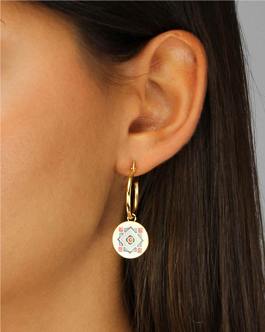 Geometric Maduma Earring Pendants, Gold