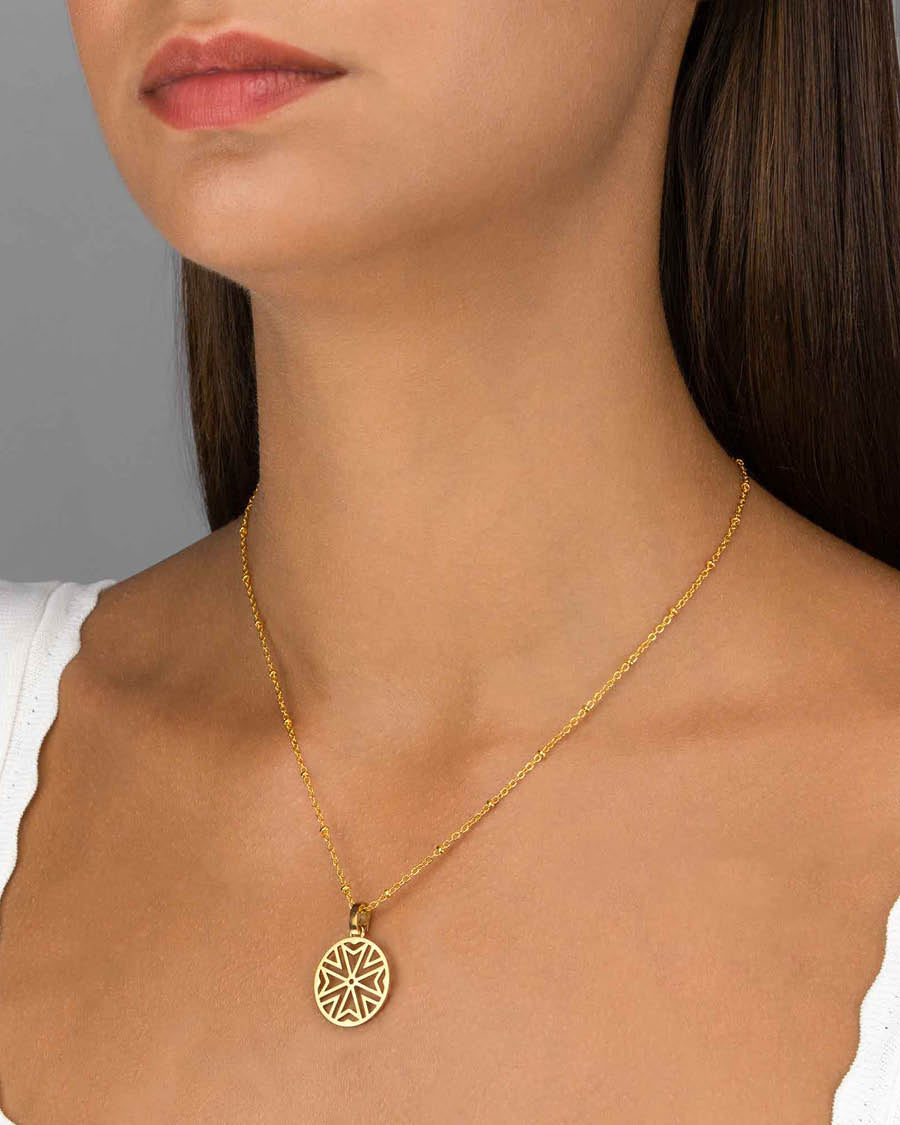 Maltese Cross Hollow Pendant, Gold