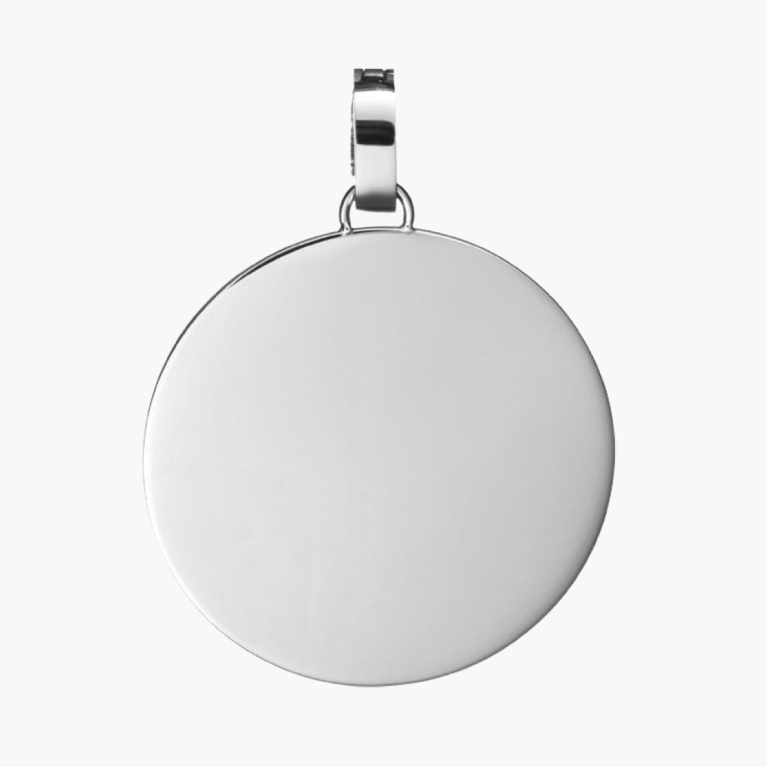 Medium Disc Engravable Pendant, Silver