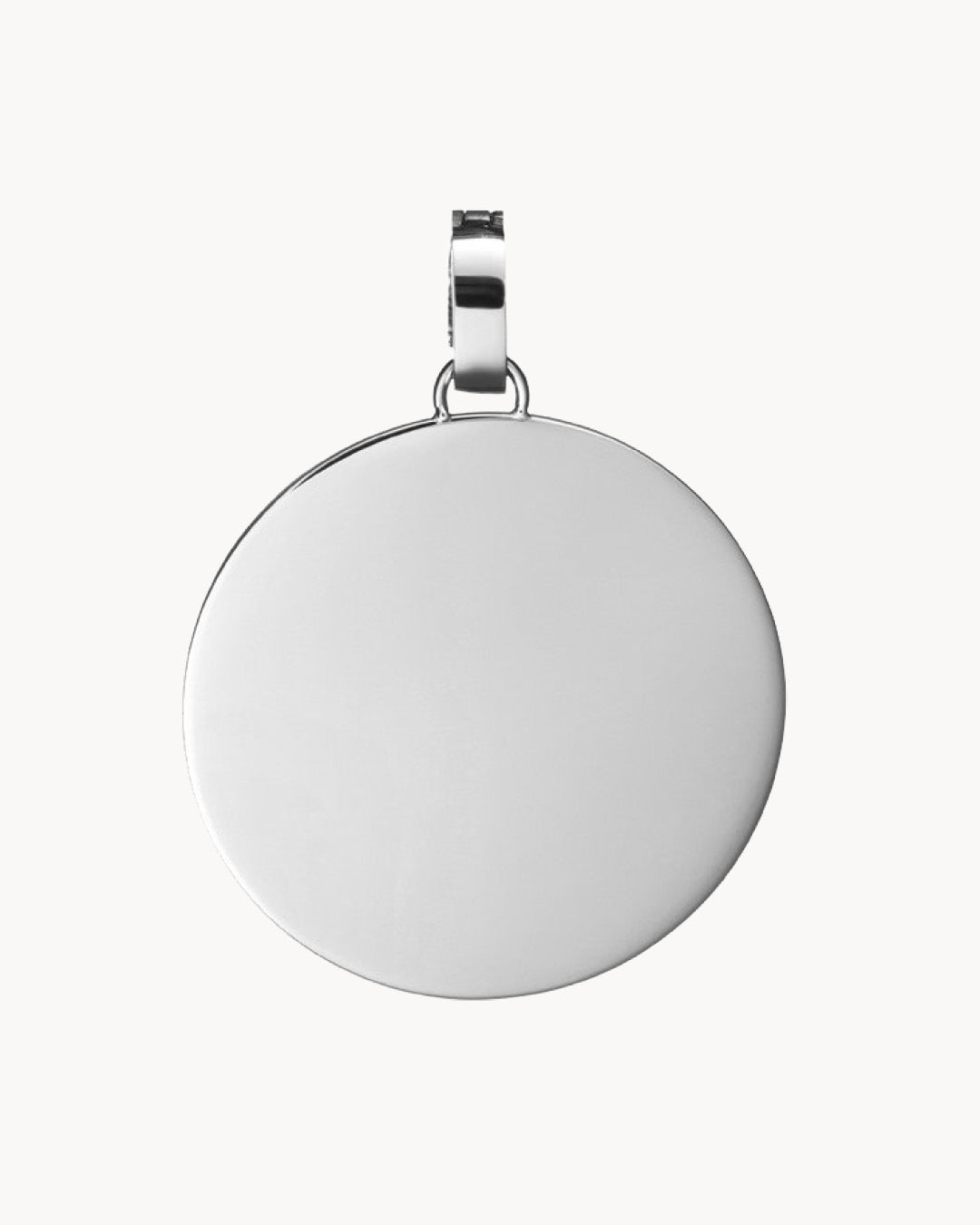 Medium Disc Engravable Pendant, Silver