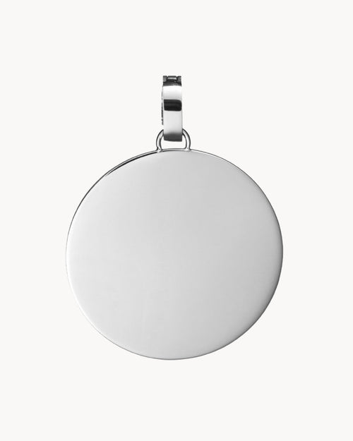 Medium Disc Engravable Pendant, Silver