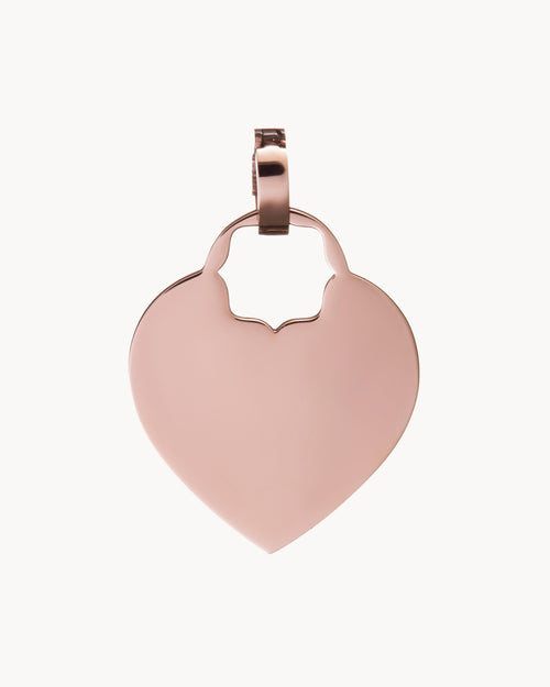 Heart Engravable Pendant, Rose Gold