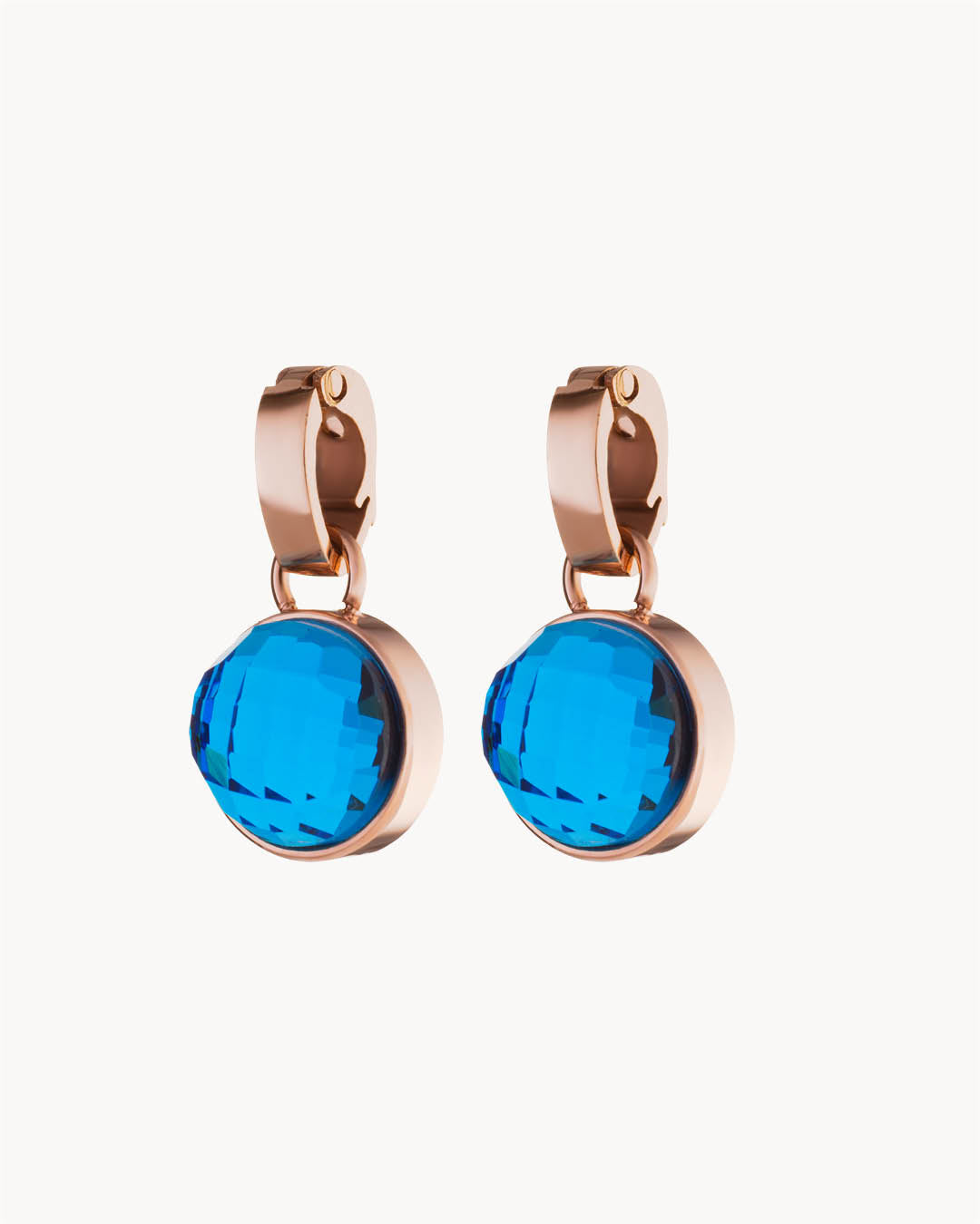 September Birthstone Wisdom Dainty Signature Earring Pendants, Rose Gold
