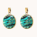 Fearlessness Stone Abalone Shell Statement Earring Pendants, Gold