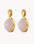 Kindness Stone Pink Quartz Signature Earring Pendants, Gold