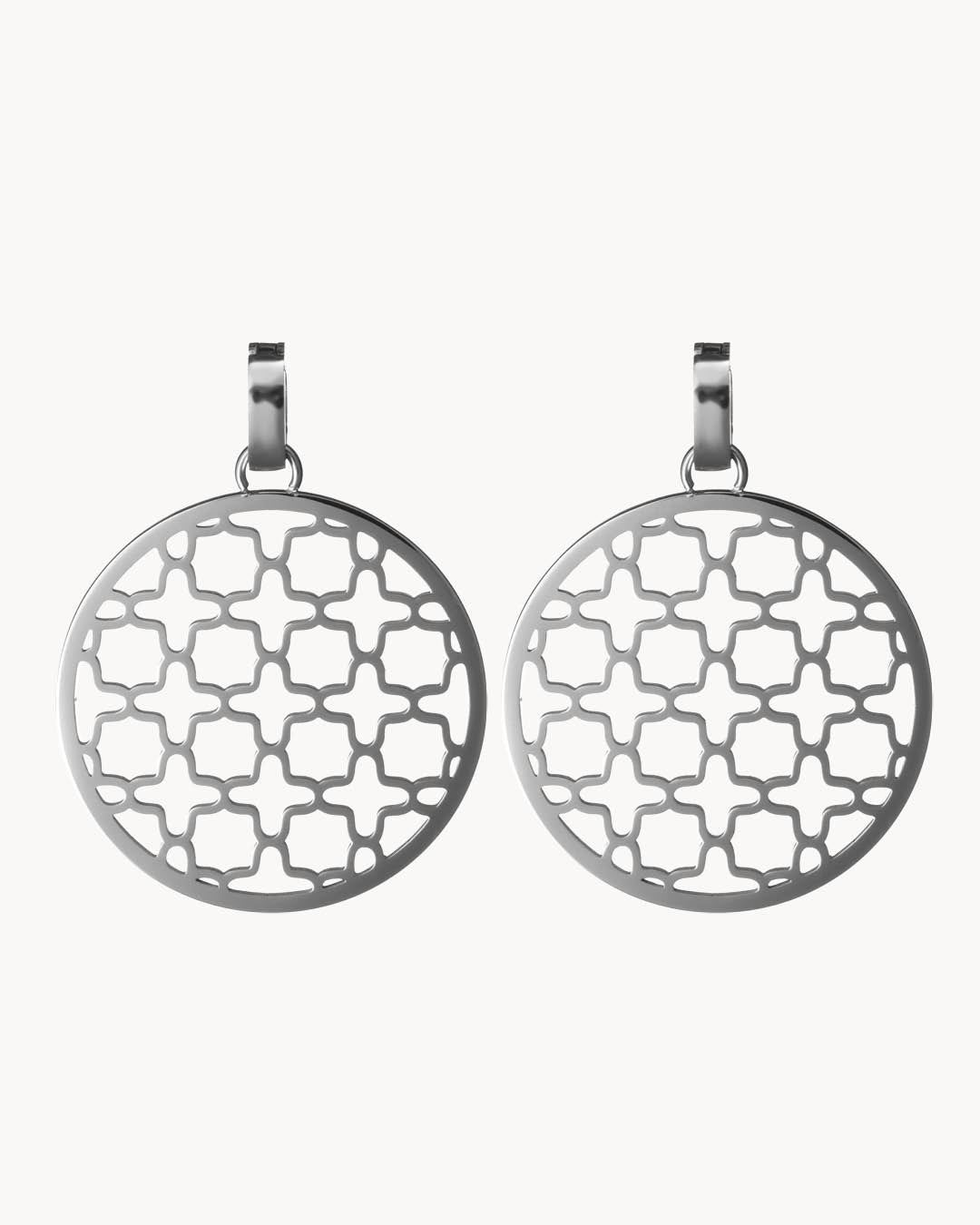 Heritage Pendant Earrings, Silver