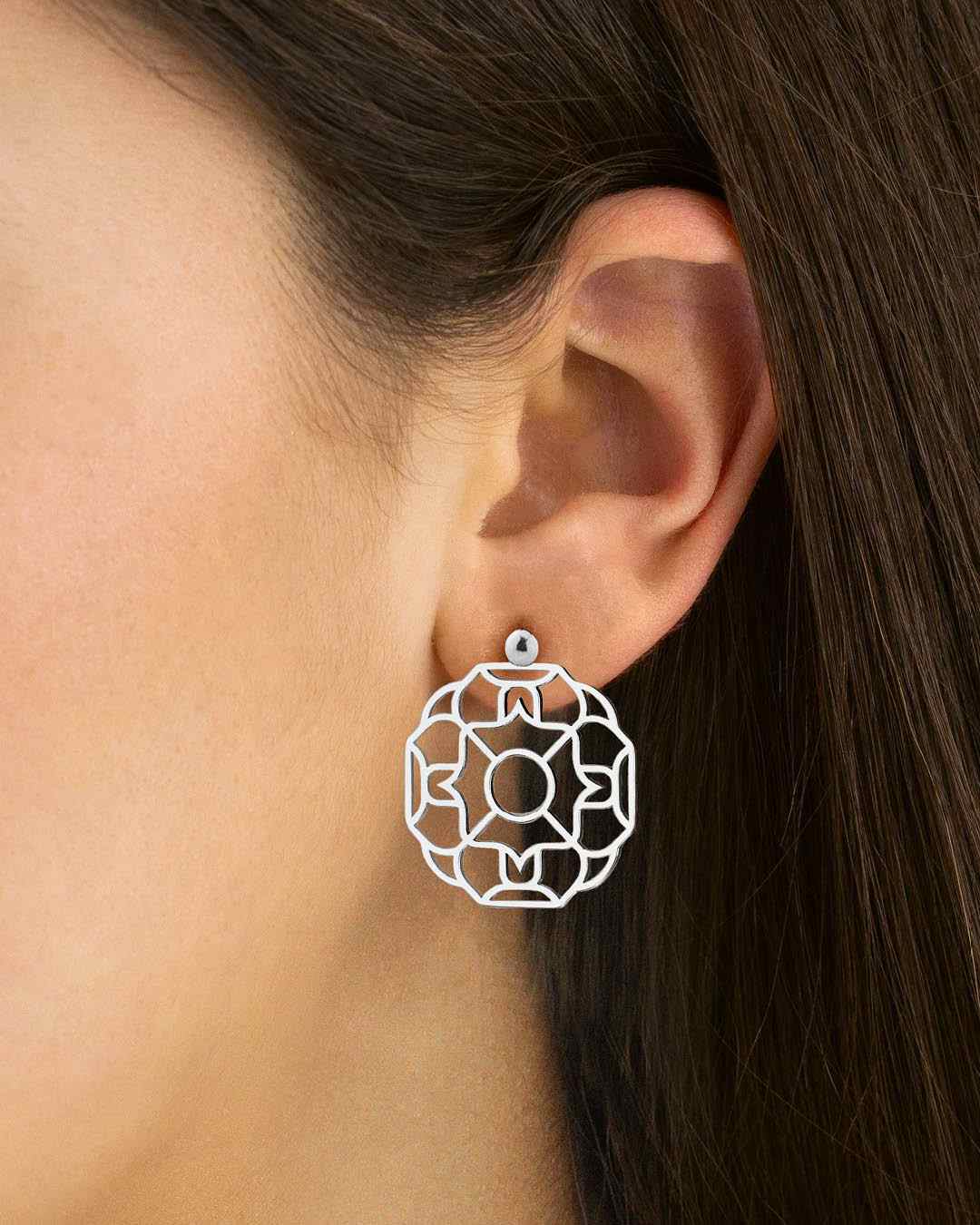 Fjura Hollow Earring Pendants, Silver