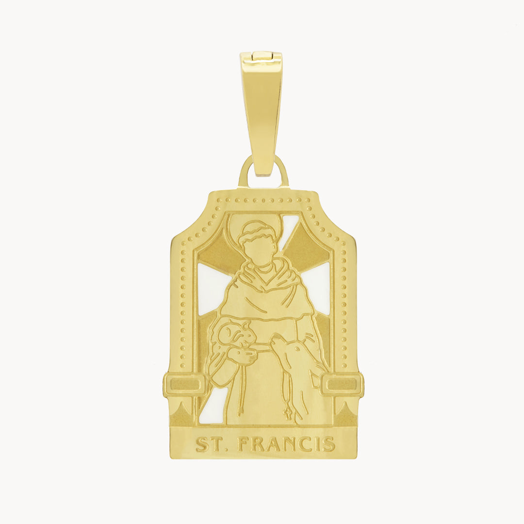 St Francis Pendant, Gold