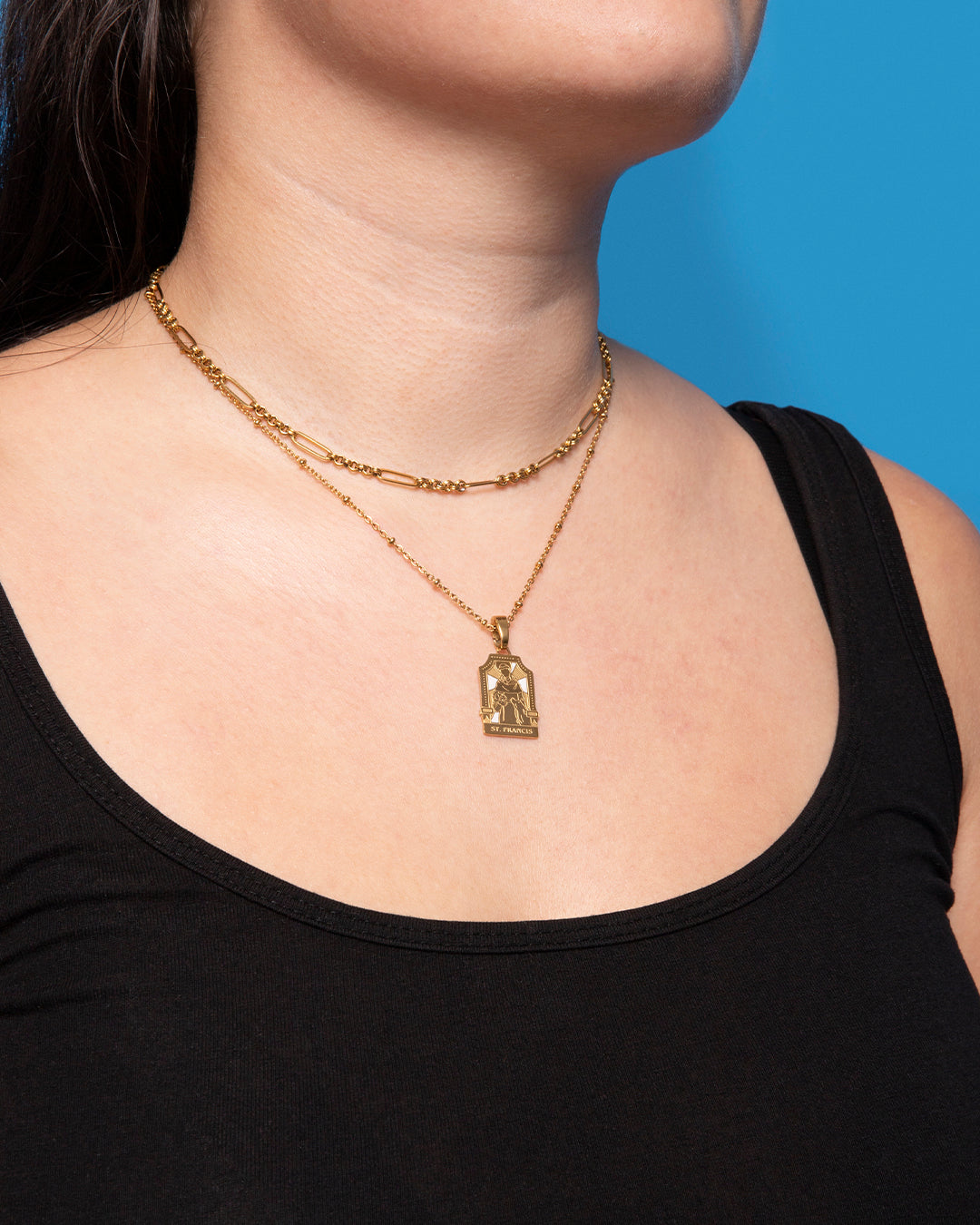 St Francis Pendant, Gold