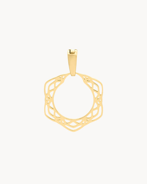 Ta’ Pinu Rose Window Dainty Halo Pendant, Gold