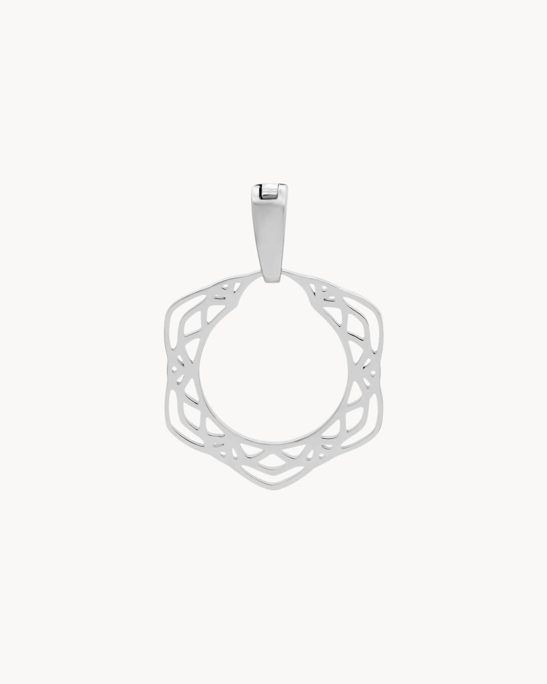 Ta’ Pinu Rose Window Dainty Halo Pendant, Silver