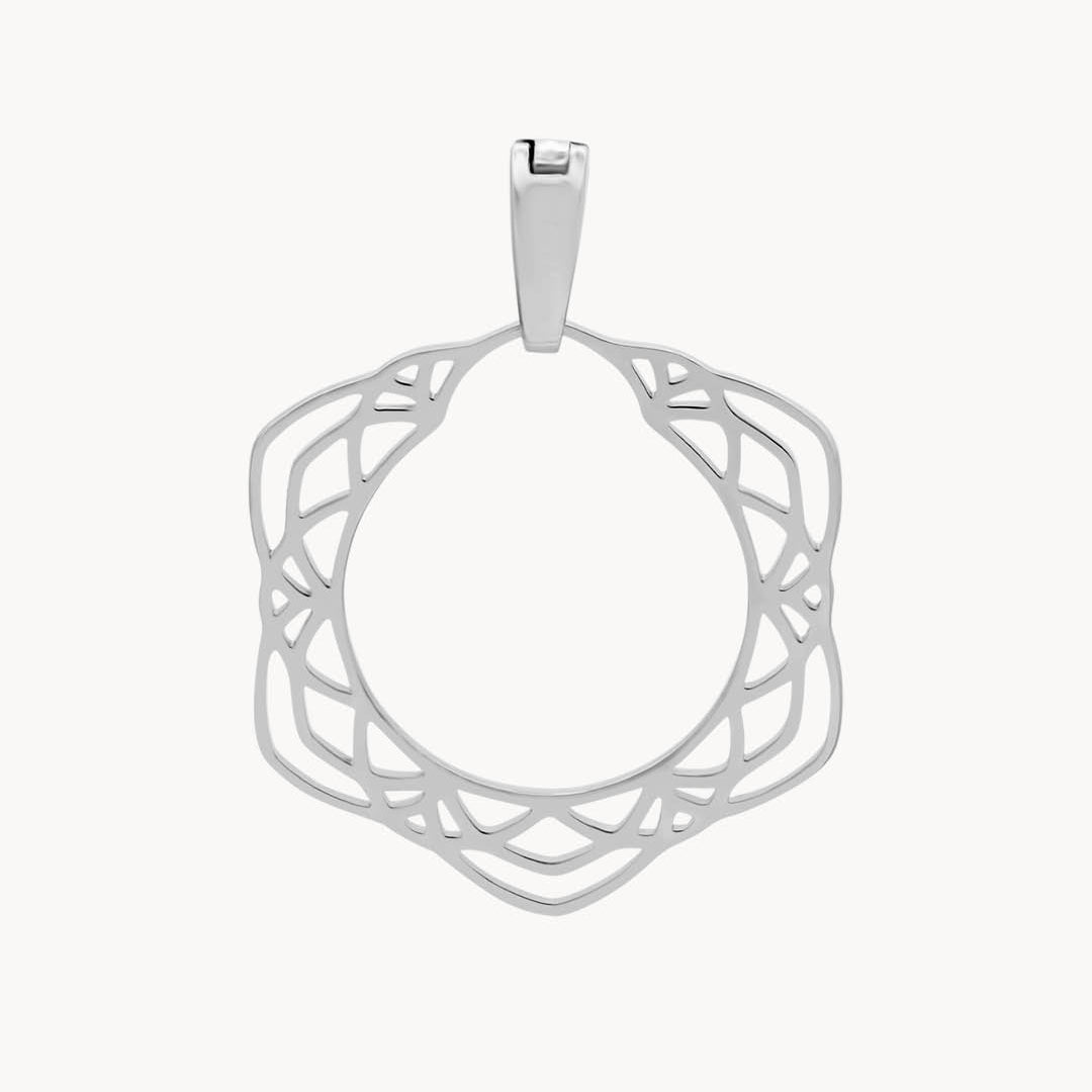 Ta’ Pinu Rose Window Halo Pendant, Silver