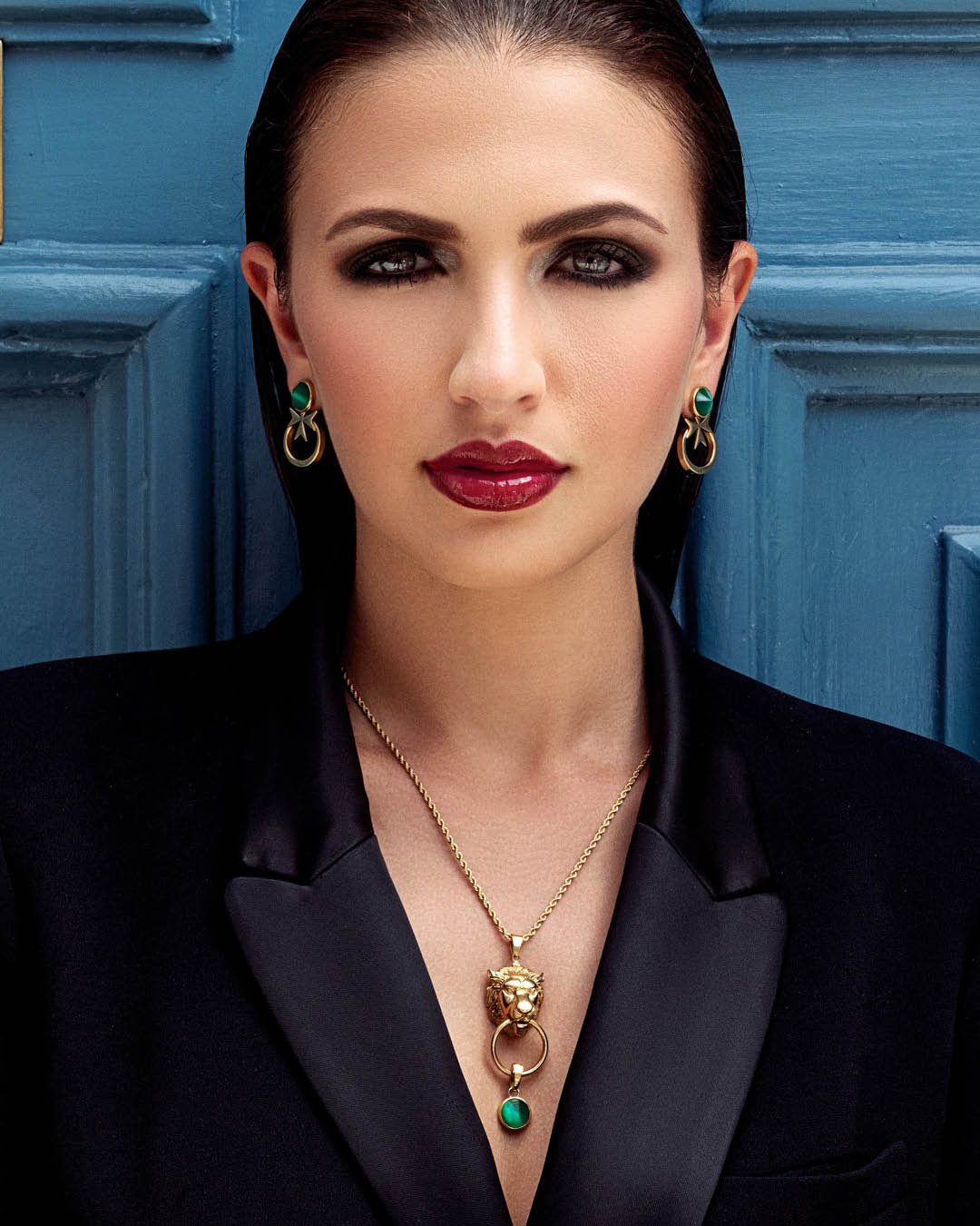 April Birthday Lion Ħabbata Necklace Set, Gold
