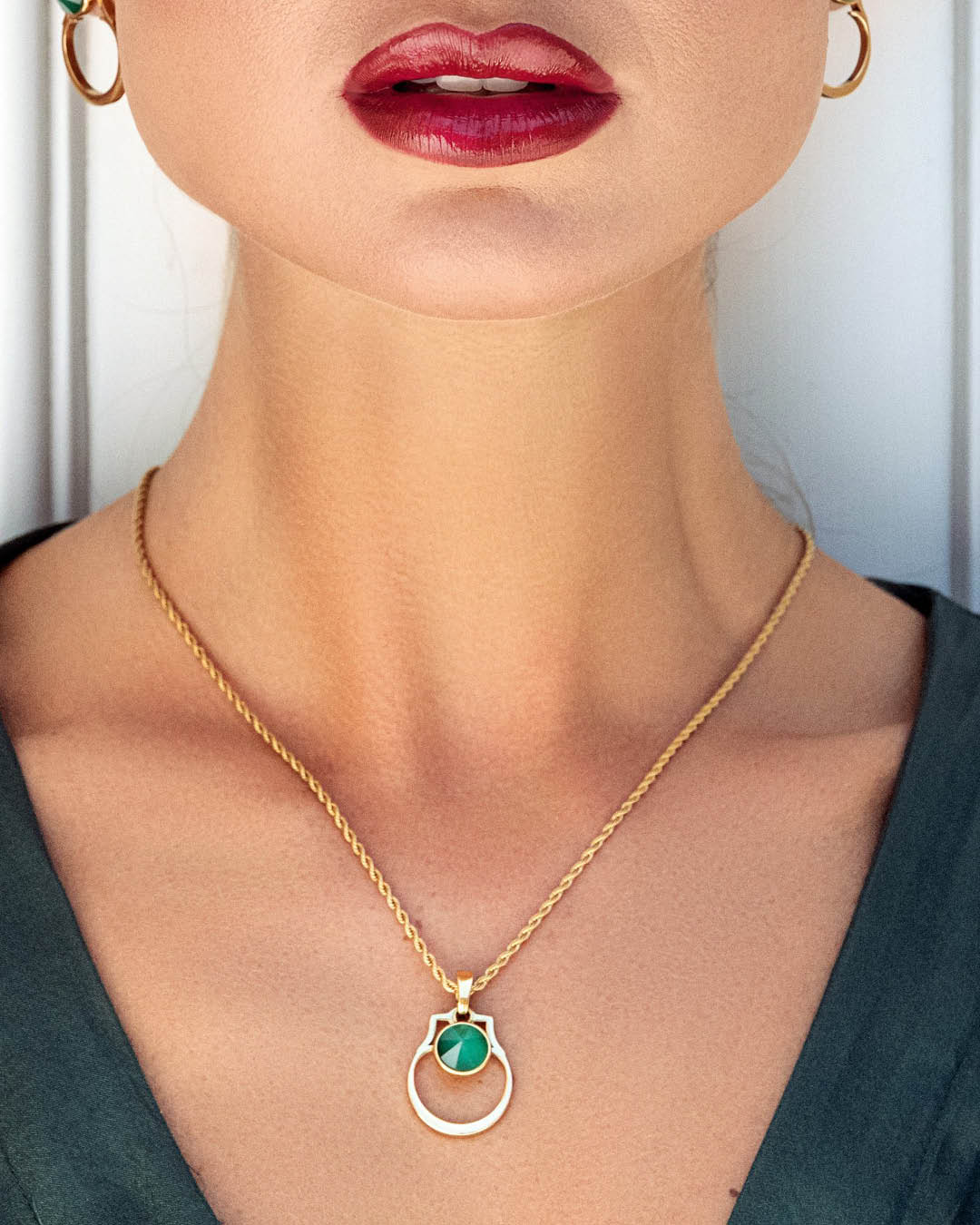 April Birthstone Hope Classic Ħabbata Necklace Set, Gold
