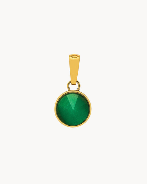 Confidence Stone Emerald Cateye Ħabbata Pendant, Gold