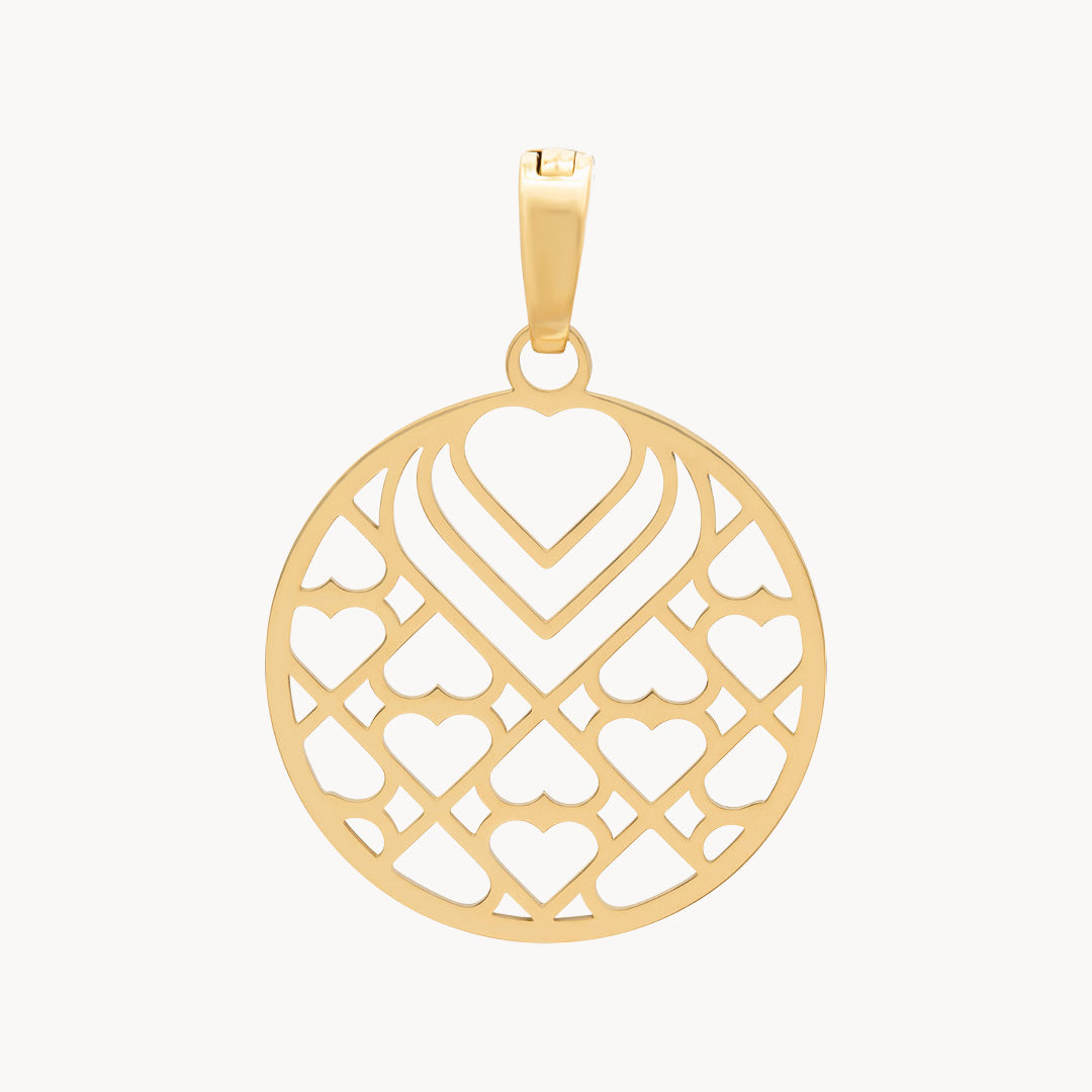 i Love. Hearts Pendant, Gold