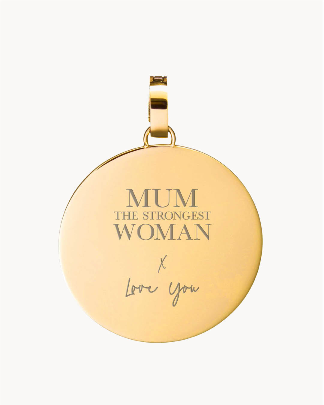 Mother's Day Medium Disc Pendant, Gold