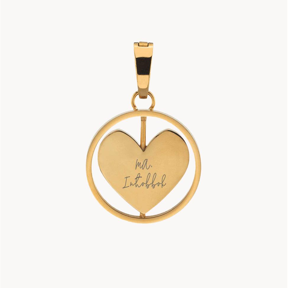 Mother's Day Heart Spin Engravable Pendant, Gold