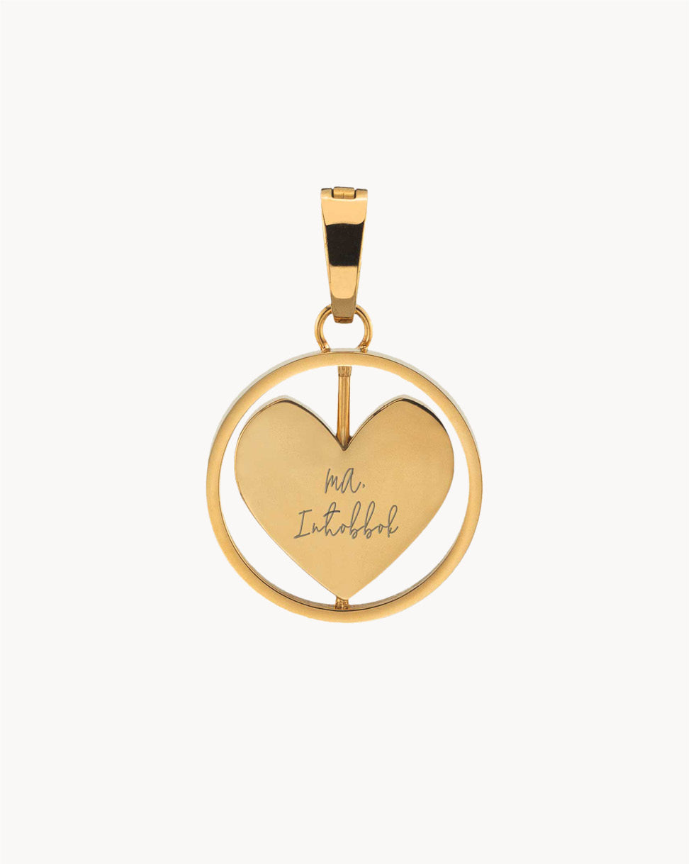 Mother's Day Heart Spin Engravable Pendant, Gold