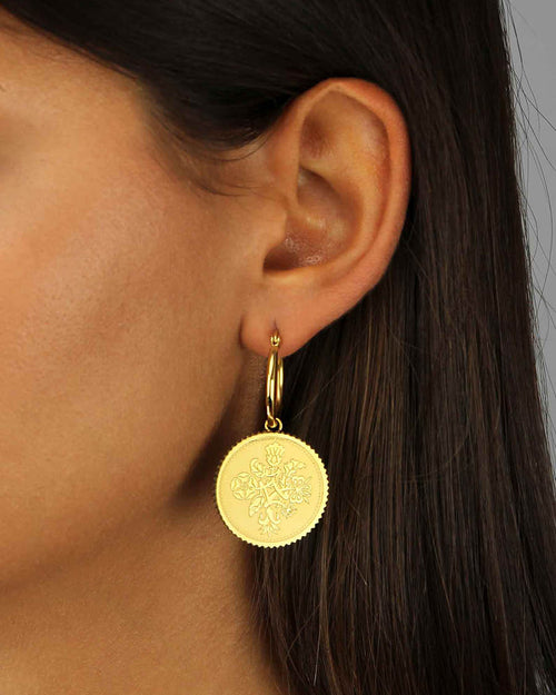 Six Pence Munita Earring Pendants, Gold