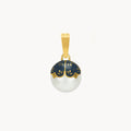 Timeless Stone Mother Pearl Crown Pendant, Gold