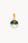 Timeless Stone Mother Pearl Crown Pendant, Gold