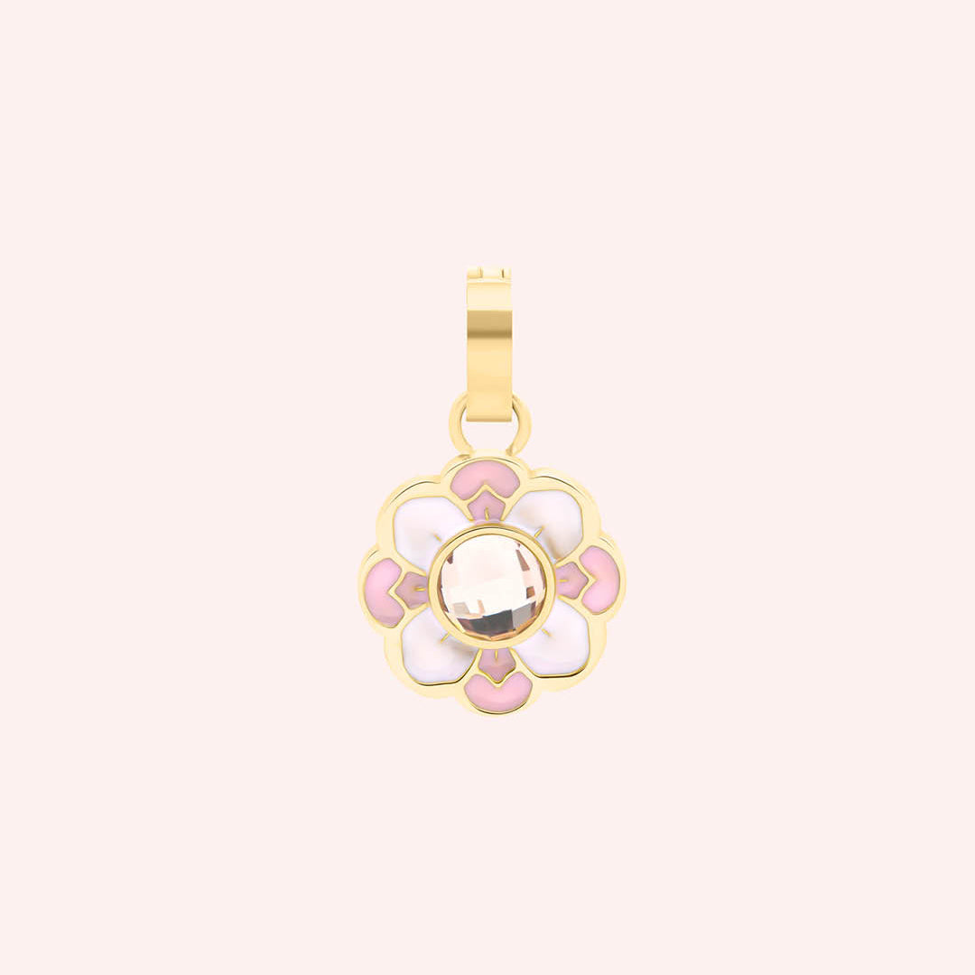 Confirmation Pink Water Lily Pendant, Gold