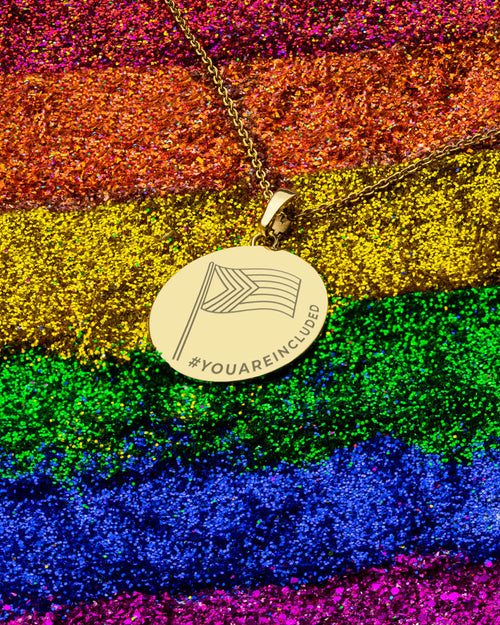 Pride Pendant Necklace Set, Gold
