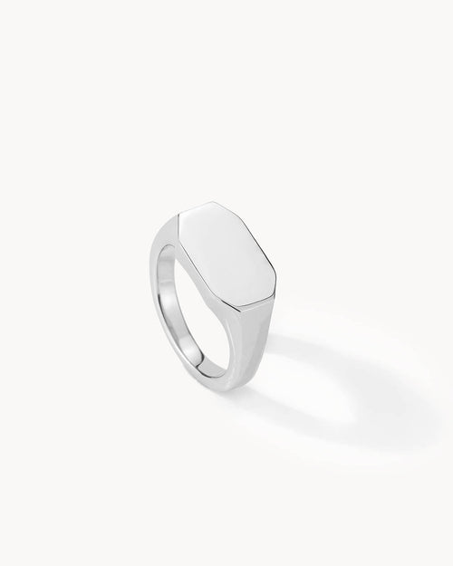 Signet Engravable Ring, Silver