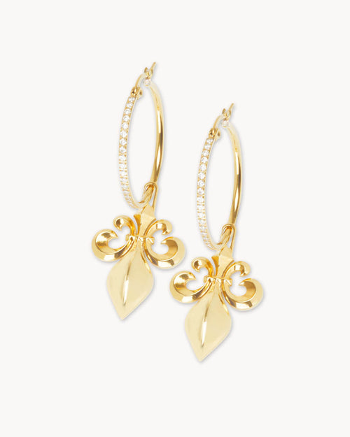 Fleur-de-Lis Earrings Set, Gold