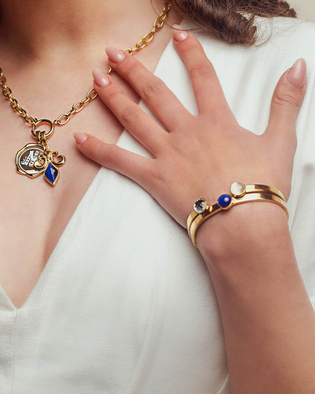 Reign Mini Twist Bangles Set, Gold