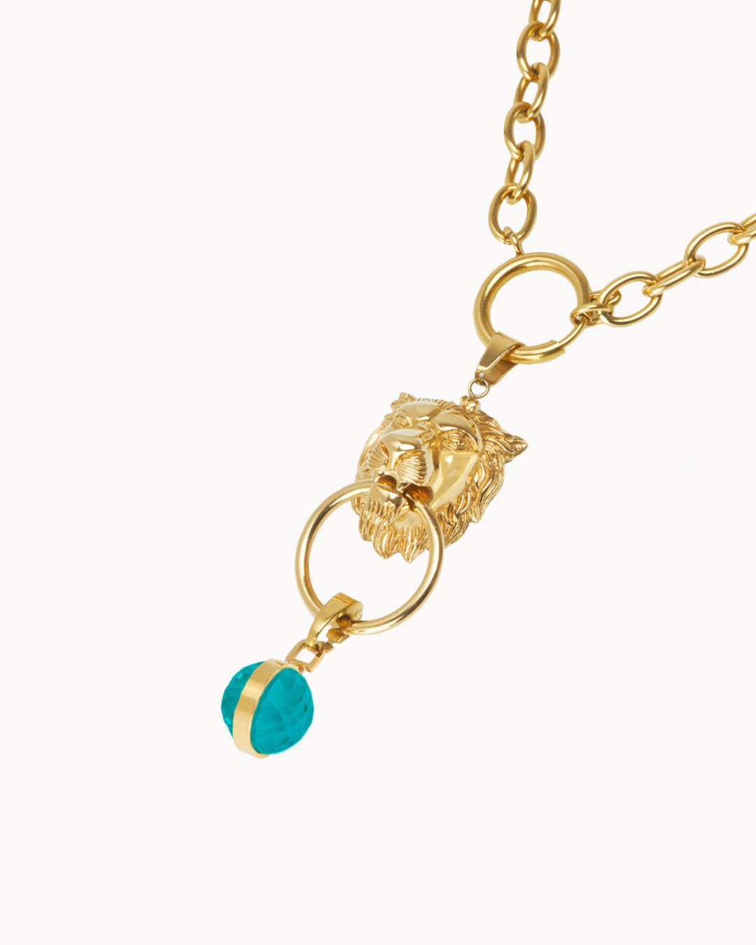 May Birthday Lion Habbata Charm Chain Set, Gold