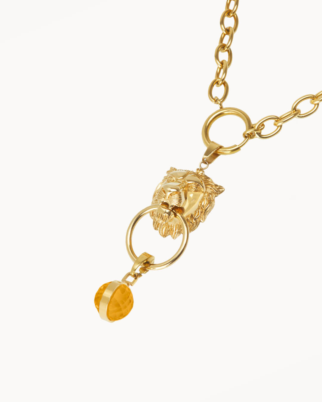 November Birthday Lion Habbata Charm Chain Set, Gold