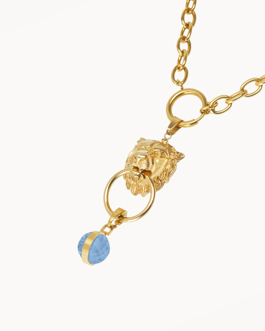 December Birthday Lion Habbata Charm Chain Set, Gold