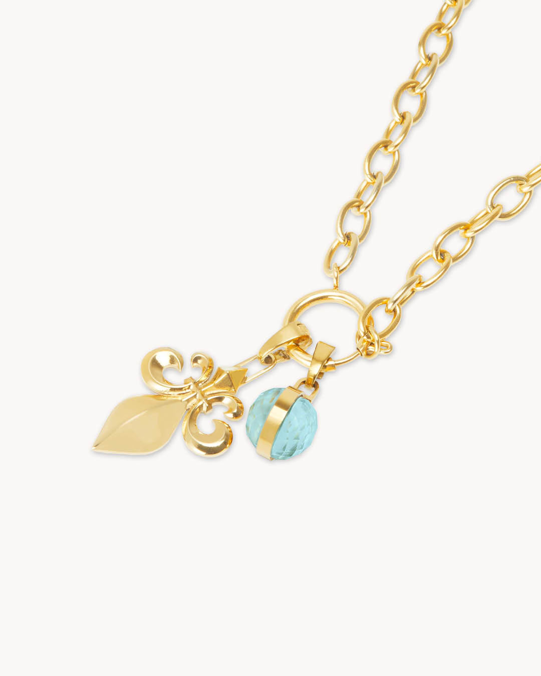 March Birthday Fleur-de-Lis Little Moments Necklace Set, Gold