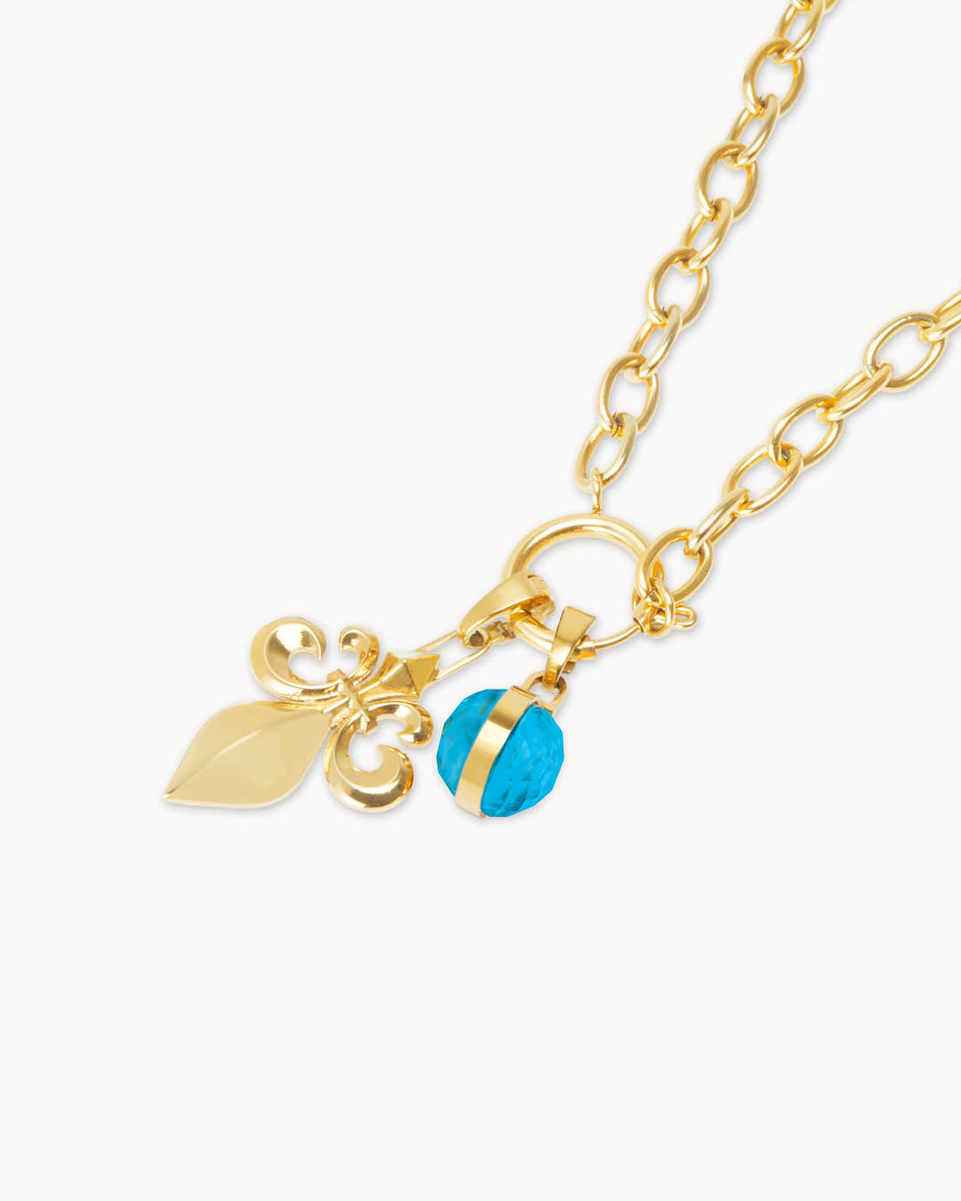 September Birthday Fleur-de-Lis Little Moments Necklace Set, Gold