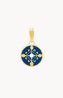 Blue Fleur-de-Lis Maduma Pendant, Gold