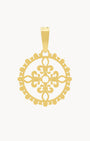 Fleur-de-Lis Hollow Maduma Pendant, Gold