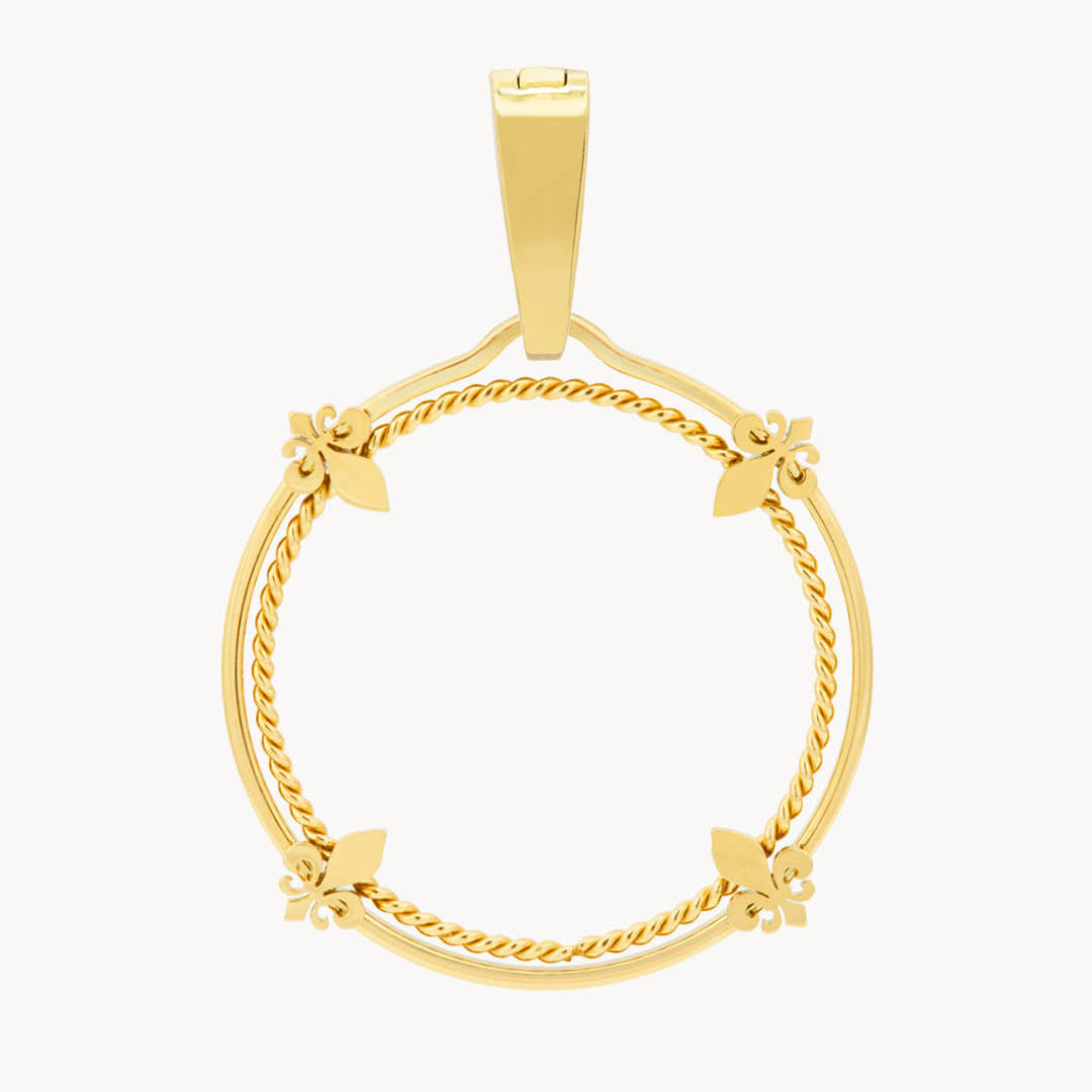 Fleur-de-Lis Halo Pendant, Gold