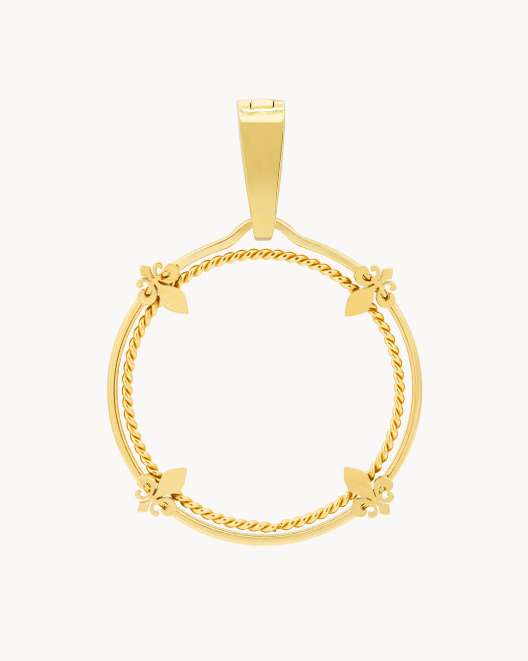 Fleur-de-Lis Halo Pendant, Gold