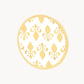 White Fleur-de-Lis Maduma Twist Coin, Gold