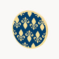 Blue Fleur-de-Lis Maduma Twist Coin, Gold