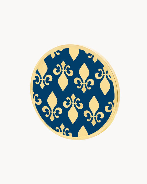 Blue Fleur-de-Lis Maduma Twist Coin, Gold